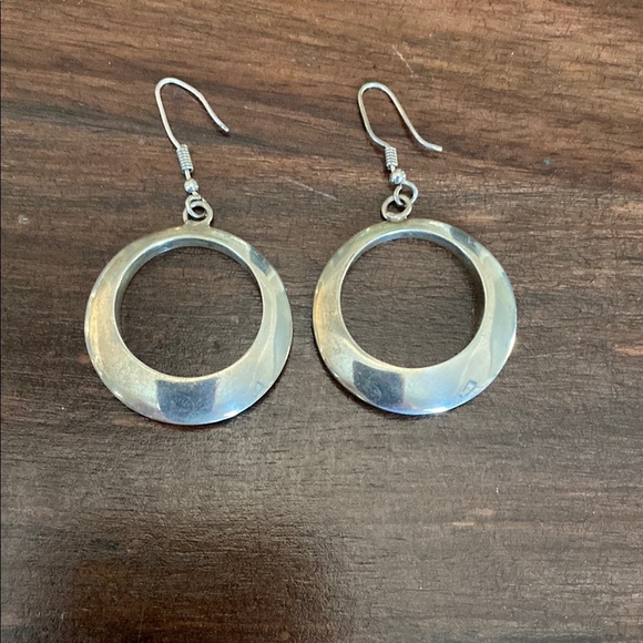 Elegant Silver Hoop Earrings - Mexico 925 - Picture 1 of 5